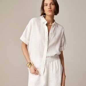 J. Crew Capitaine Shirt in Baird McNutt Irish linen White (S), Barely Worn